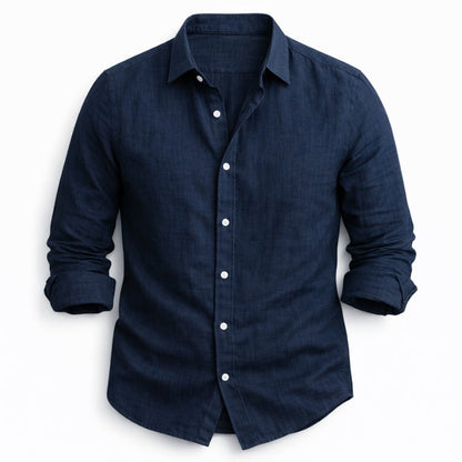 Men's Summer Shirt with Buttons and Rounded Hem – Comfortable Casual Fit