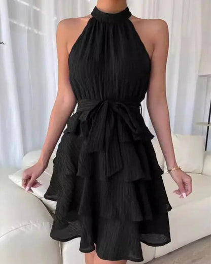 Women's Sleeveless Summer Dress with Fluid Silhouette – Light Casual Style