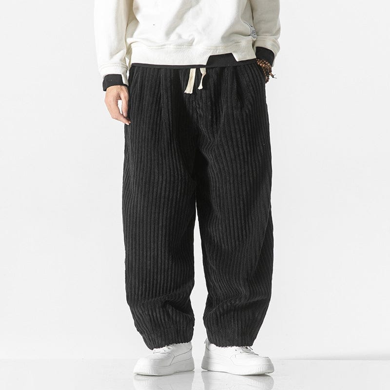 Pantaloni Uomo Vestibilità Ampia Vita Elasticizzata Coulisse Polsini Elastici – Stile Casual