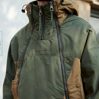Giacca Invernale Uomo con Doppia Zip, Interno Trapuntato e Design Colore Block – Stile Funzionale