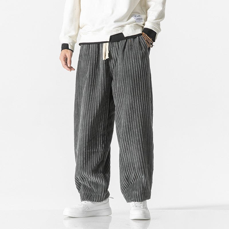 Pantaloni Uomo Vestibilità Ampia Vita Elasticizzata Coulisse Polsini Elastici – Stile Casual