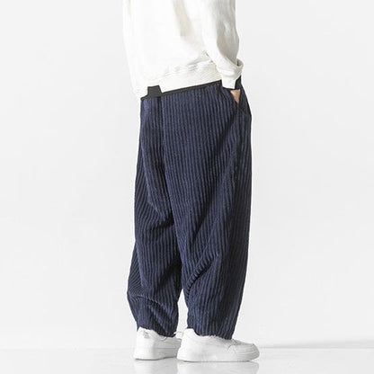 Pantaloni Uomo Vestibilità Ampia Vita Elasticizzata Coulisse Polsini Elastici – Stile Casual