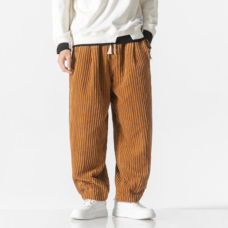 Pantaloni Uomo Vestibilità Ampia Vita Elasticizzata Coulisse Polsini Elastici – Stile Casual
