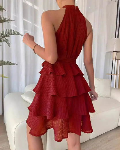 Women's Sleeveless Summer Dress with Fluid Silhouette – Light Casual Style