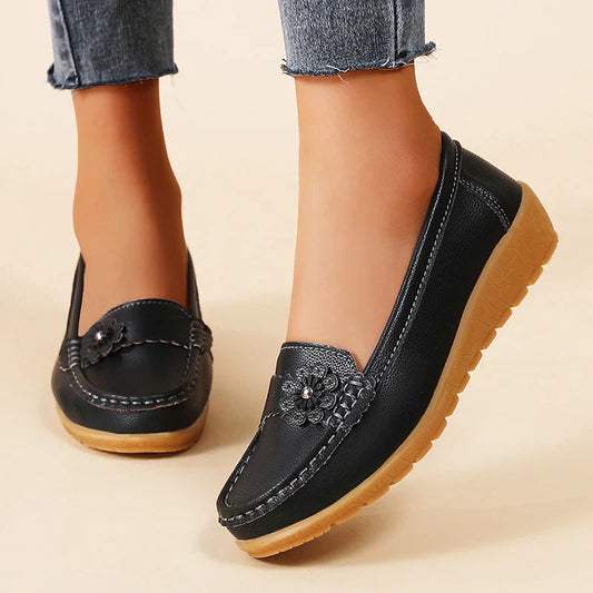 Dame Slip-On Sommer Sandaler med Bue Støtte og Lav Kilehæl