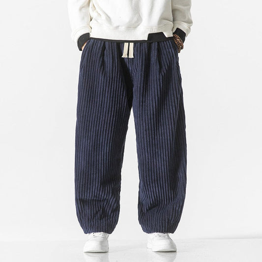 Men's Pants Loose Fit Elastic Waist Drawstring Elastic Cuffs – Casual Style