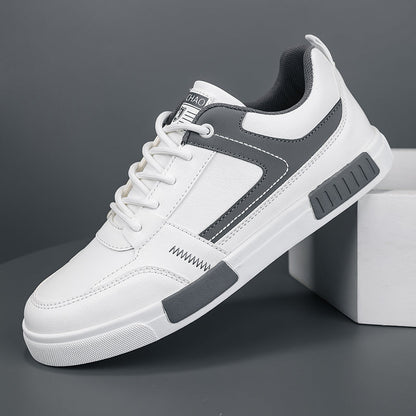 Men's Sneakers with Two-Tone Panels and Elevated Sole