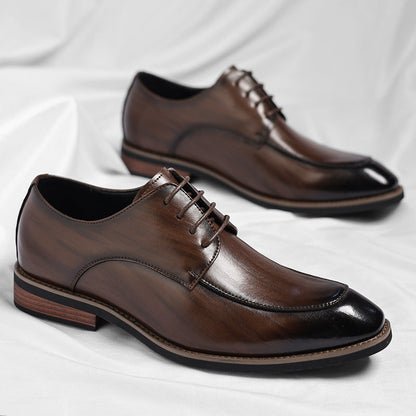 Zapatos derby para hombre de cuero de plena flor con puntera dividida y cordones