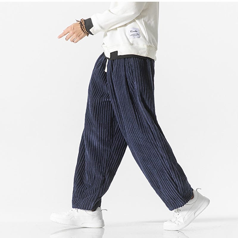 Pantaloni Uomo Vestibilità Ampia Vita Elasticizzata Coulisse Polsini Elastici – Stile Casual