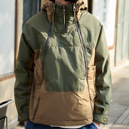 Giacca Invernale Uomo con Doppia Zip, Interno Trapuntato e Design Colore Block – Stile Funzionale