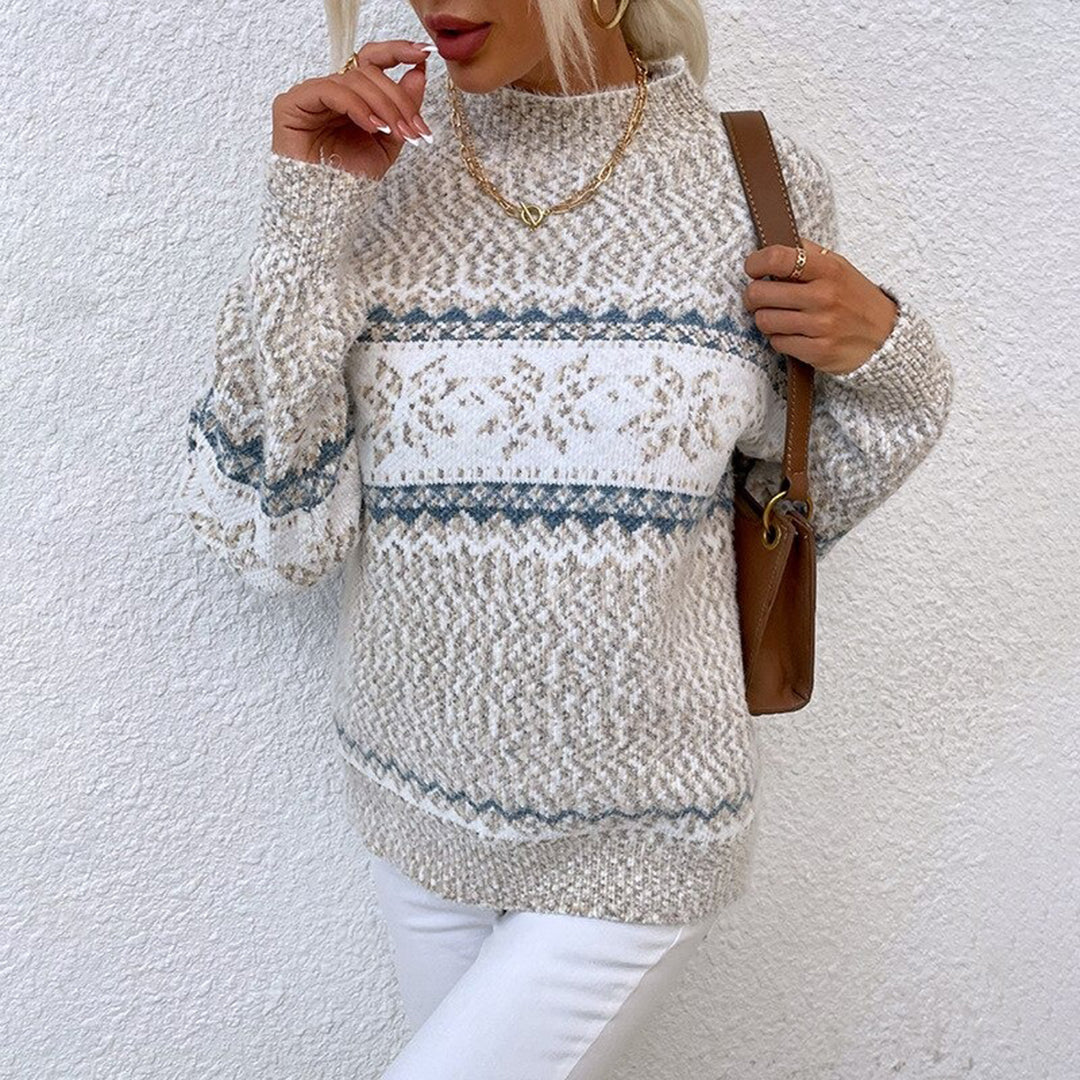 Maglione Donna Lavorato a Maglia con Motivi Artigianali – Morbido e Versatile