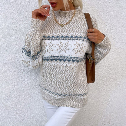 Maglione Donna Lavorato a Maglia con Motivi Artigianali – Morbido e Versatile