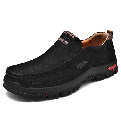 Scarpe Uomo Slip-On Effetto Pelle con Suola Antiscivolo e Soletta Ammortizzata