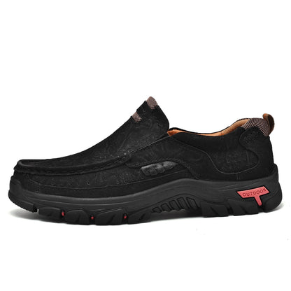 Scarpe Uomo Slip-On Effetto Pelle con Suola Antiscivolo e Soletta Ammortizzata