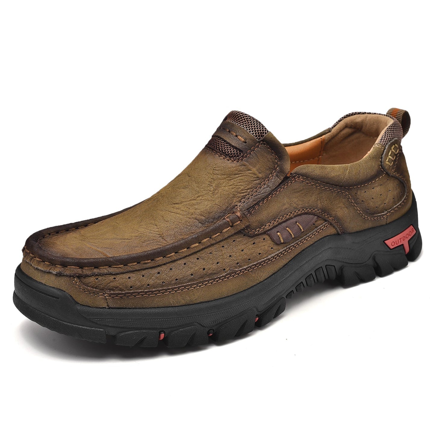 Scarpe Uomo Slip-On Effetto Pelle con Suola Antiscivolo e Soletta Ammortizzata