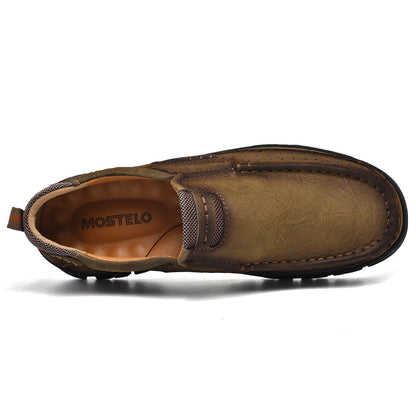 Scarpe Uomo Slip-On Effetto Pelle con Suola Antiscivolo e Soletta Ammortizzata