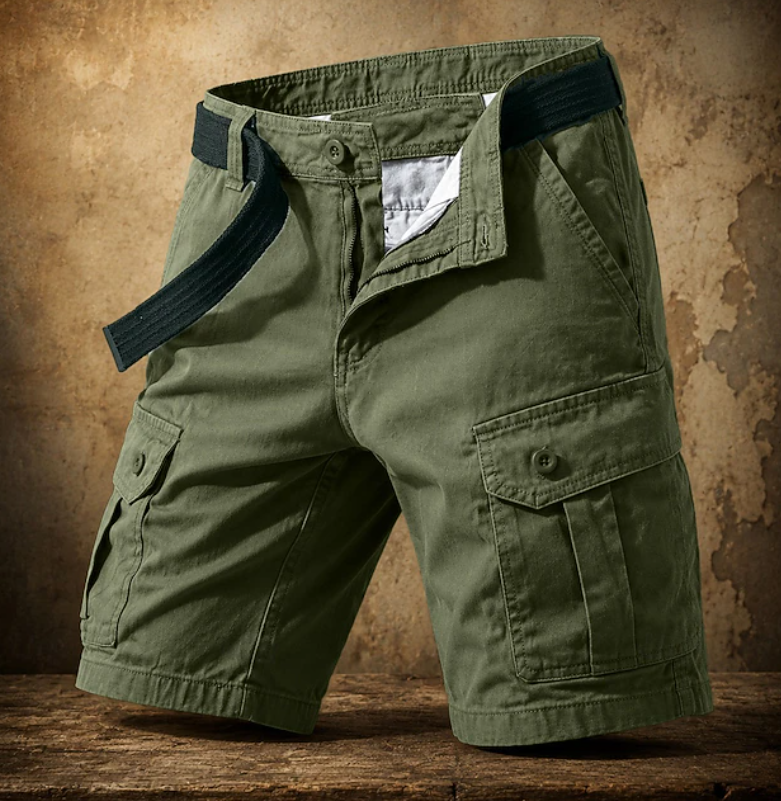 Bermudas cargo de hombre para verano con bolsillos utilitarios y corte cómodo