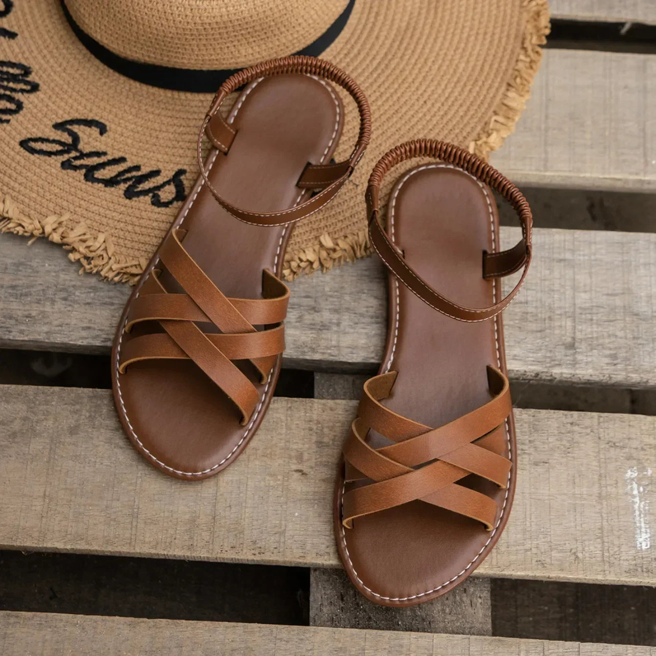 Women's Summer Sandals with Braided Straps, Padded Footbed and Ankle Strap – Sandal Style