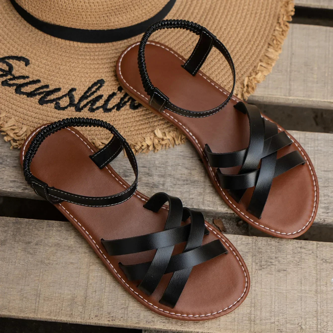 Women's Summer Sandals with Braided Straps, Padded Footbed and Ankle Strap – Sandal Style