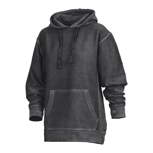 Felpa Donna con Cappuccio in Velluto Stone Wash e Fori per Pollici