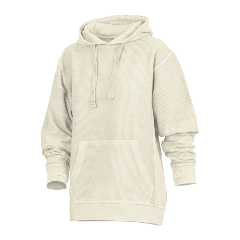 Felpa Donna con Cappuccio in Velluto Stone Wash e Fori per Pollici
