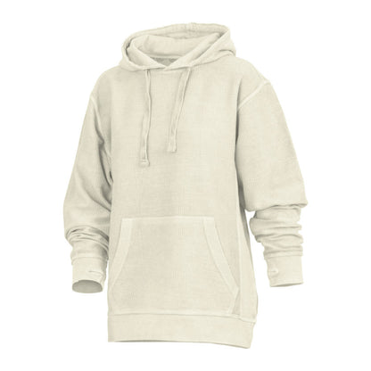Felpa Donna con Cappuccio in Velluto Stone Wash e Fori per Pollici