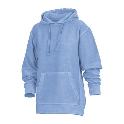Felpa Donna con Cappuccio in Velluto Stone Wash e Fori per Pollici