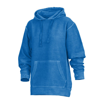 Felpa Donna con Cappuccio in Velluto Stone Wash e Fori per Pollici
