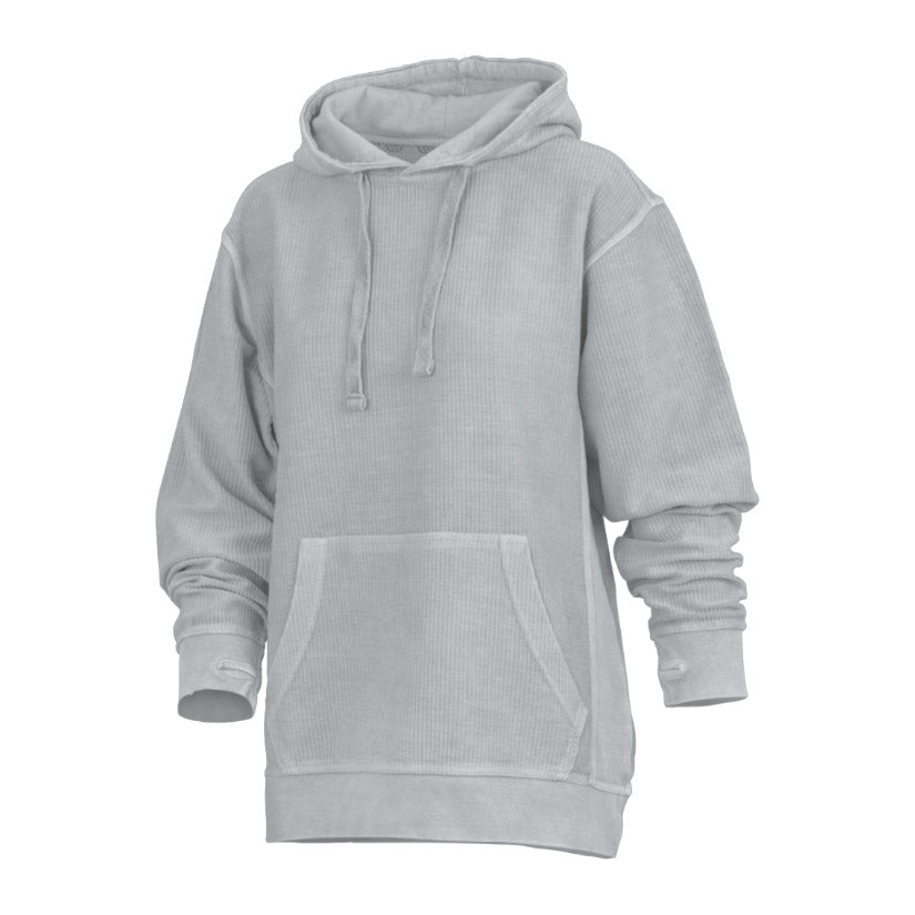 Felpa Donna con Cappuccio in Velluto Stone Wash e Fori per Pollici