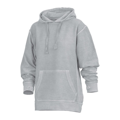Felpa Donna con Cappuccio in Velluto Stone Wash e Fori per Pollici