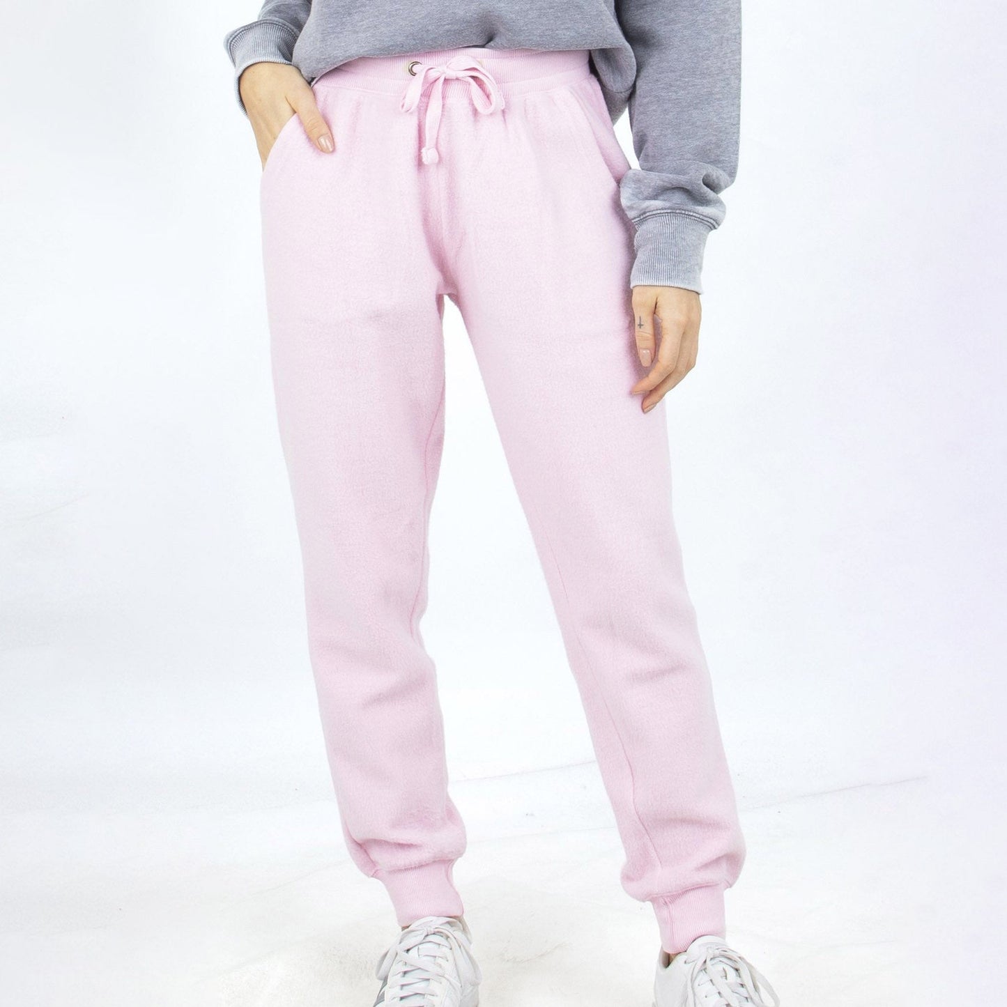 Women's Jogger Pants with Elastic Waist and Ribbed Cuffs – Cotton Style
