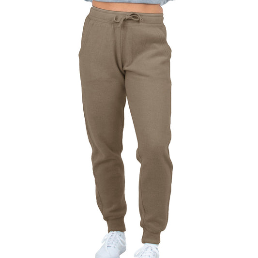 Women's Jogger Pants with Elastic Waist and Ribbed Cuffs – Cotton Style
