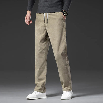 Pantaloni Uomo Velluto Style a Gamba Dritta con Vita Regolabile – Vestibilità Comoda