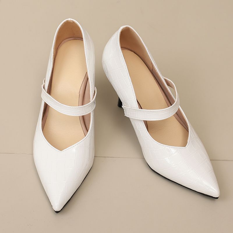 Décolleté da Donna Primaverili con Cinturino e Tacco Elegante – Effetto Coccodrillo e Struttura Leggera