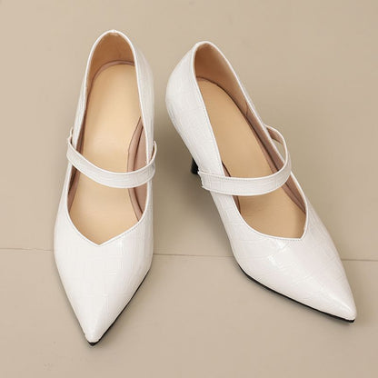 Décolleté da Donna Primaverili con Cinturino e Tacco Elegante – Effetto Coccodrillo e Struttura Leggera