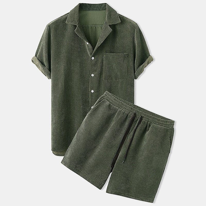 Men's Summer Set Short Sleeve Shirt and Shorts – Velvet Style