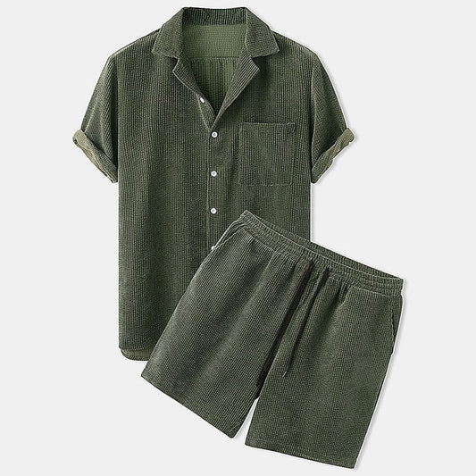 Men's Summer Set Short Sleeve Shirt and Shorts – Velvet Style