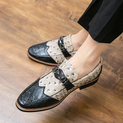 Slip-on herremokkasiner med tekstureret overdel – elegant hverdagsstil