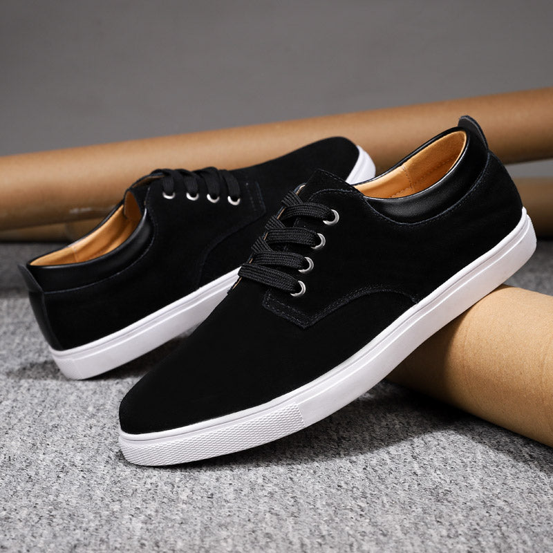 Zapatos de hombre de efecto ante con cordones y forro de piel