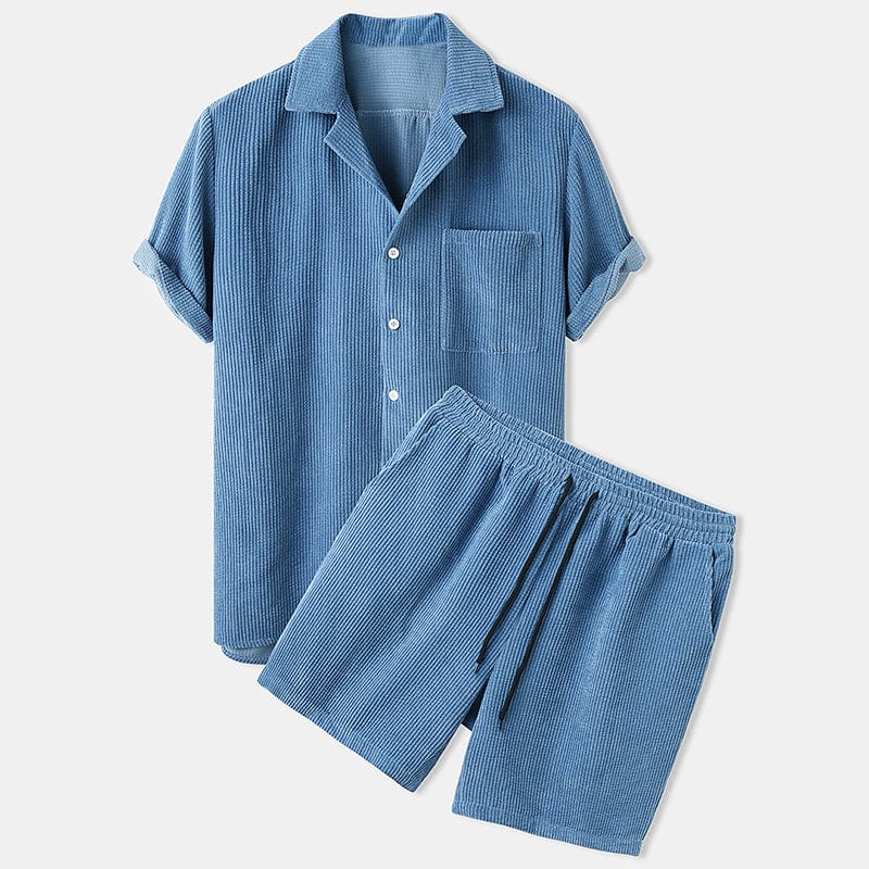 Men's Summer Set Short Sleeve Shirt and Shorts – Velvet Style
