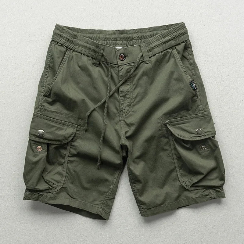 Herre cargo bermudashorts med justerbar talje, mange lommer og 15 cm skridtlængde
