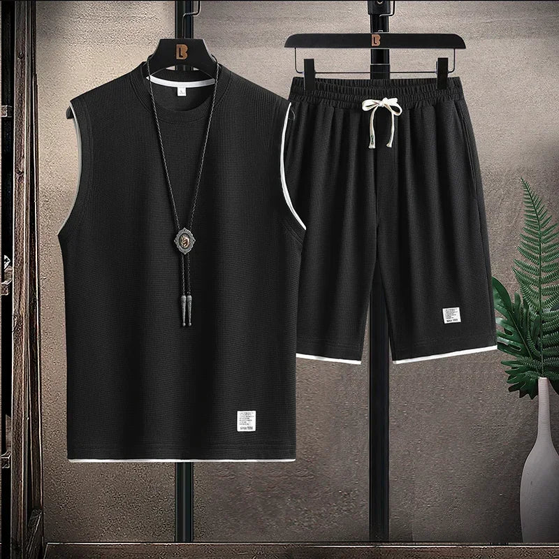 Completo Estivo Uomo Due Pezzi con Canotta e Pantaloncini con Coulisse