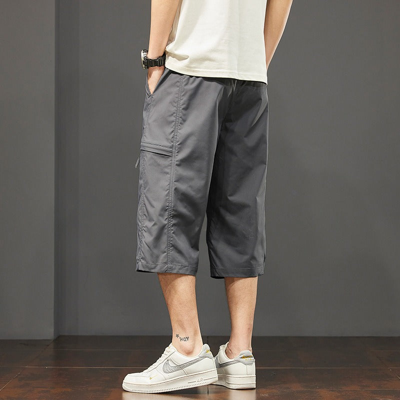 Herre cargo bermudashorts med multitaskedesign og justerbar talje