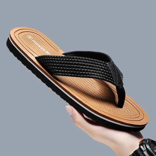 Men's Slip-On Flip Flops with Padded Insole and Non-Slip Sole