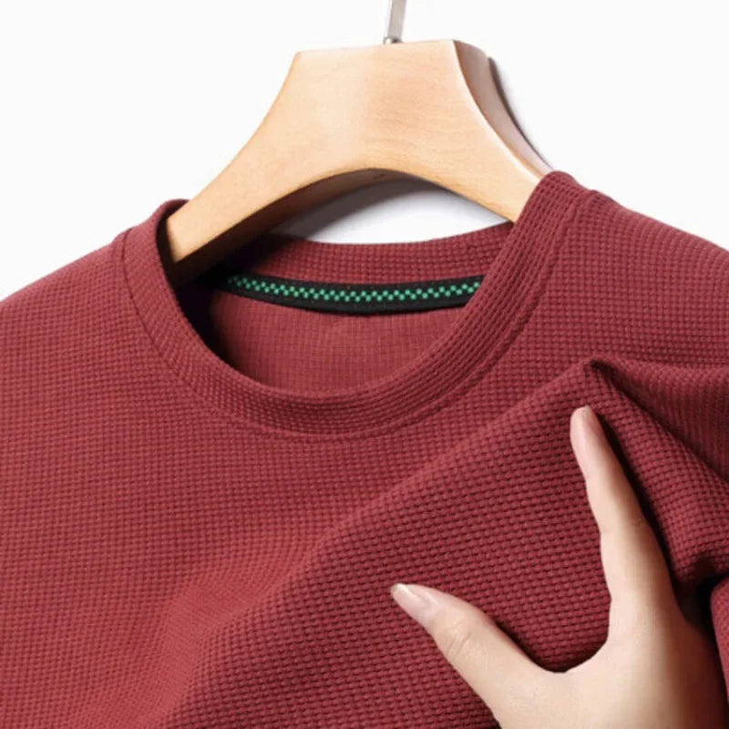 Herre T-shirt med Rund Hals, Bikagemønster og Netstruktur