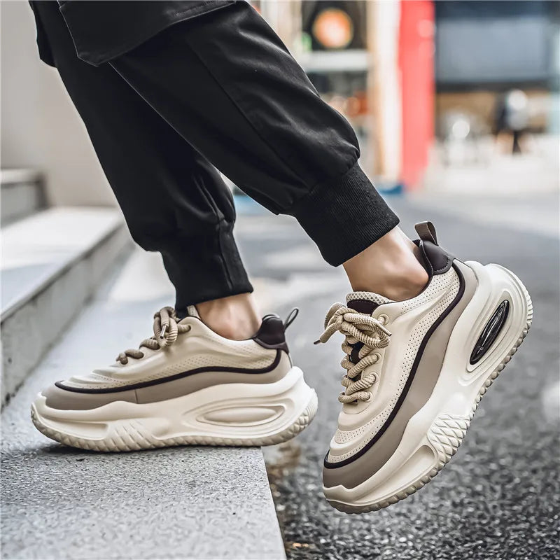 Sneakers Uomo Mesh Retrò con Suola Spessa – Stile Urbano Quotidiano