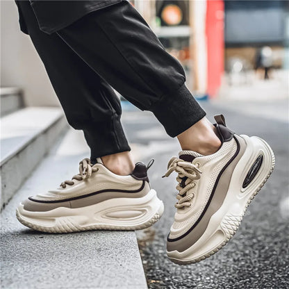 Sneakers Uomo Mesh Retrò con Suola Spessa – Stile Urbano Quotidiano