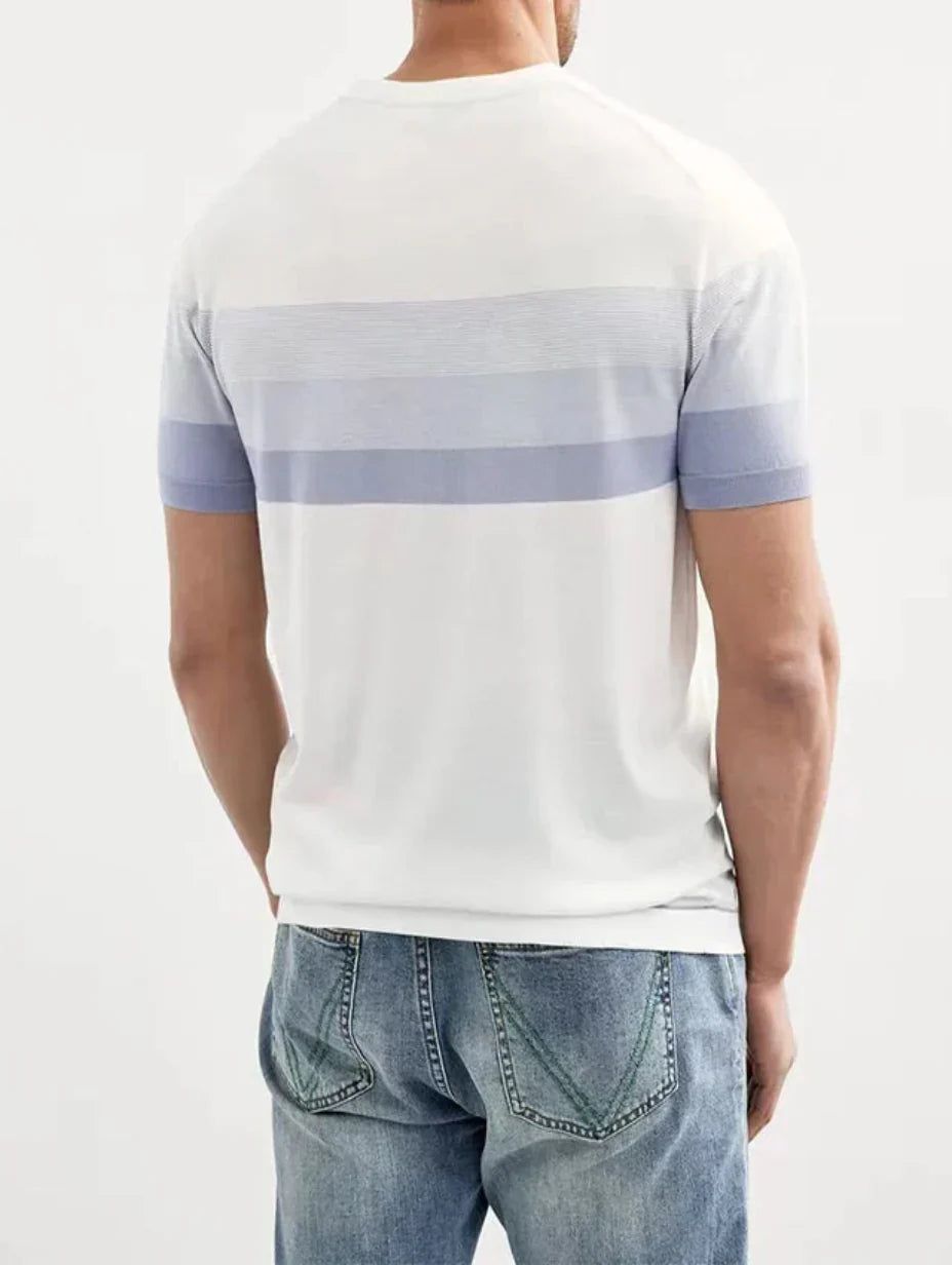 Men's Striped Knit T-Shirt, Short Sleeve, Regular Fit