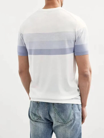 Men's Striped Knit T-Shirt, Short Sleeve, Regular Fit