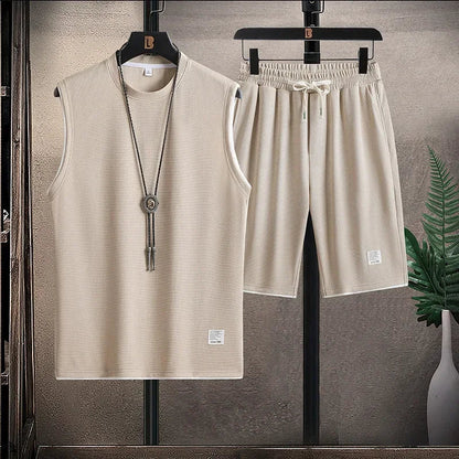 Completo Estivo Uomo Due Pezzi con Canotta e Pantaloncini con Coulisse